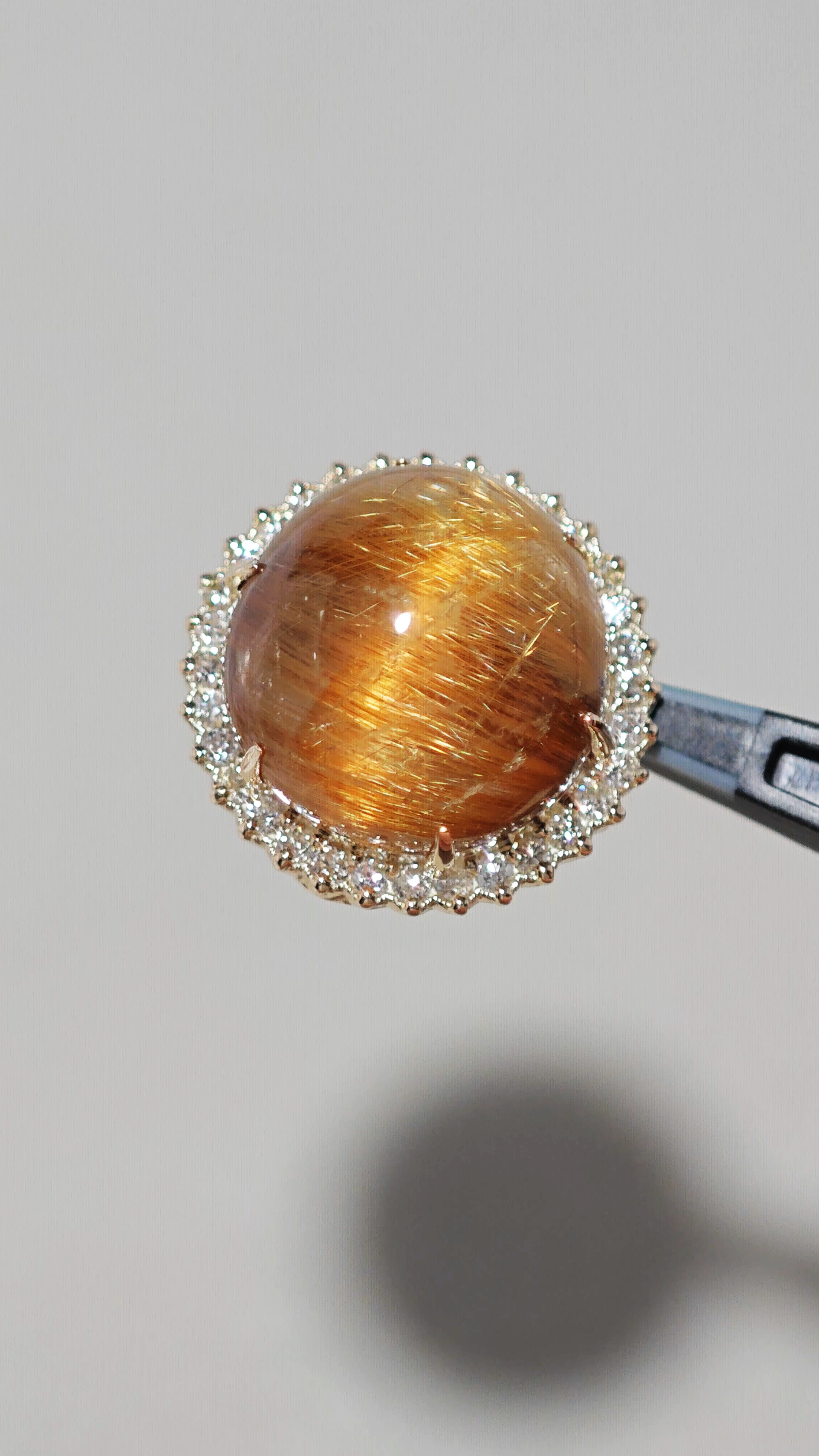 12 K10 イエローゴールド ルチルクォーツキャッツアイ 11.47ct 12 K10 イエローゴールド ルチルクォーツキャッツアイ 11.47ct