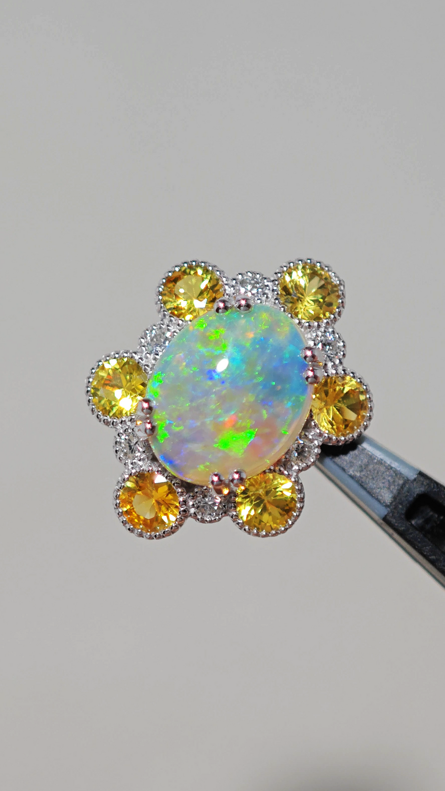 K18＊ルシェルジュエリー＊美しく優しい夕日の色のようなオパール