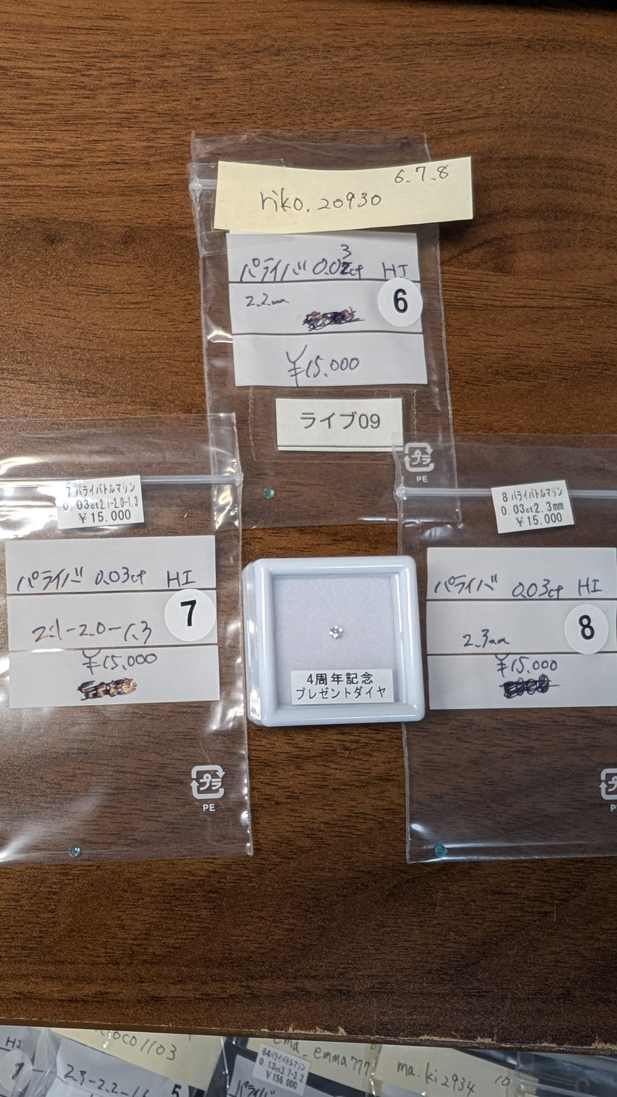 ★Live251004LIVE09 paraiba tourmaline 0.03 0.03 0.03ct