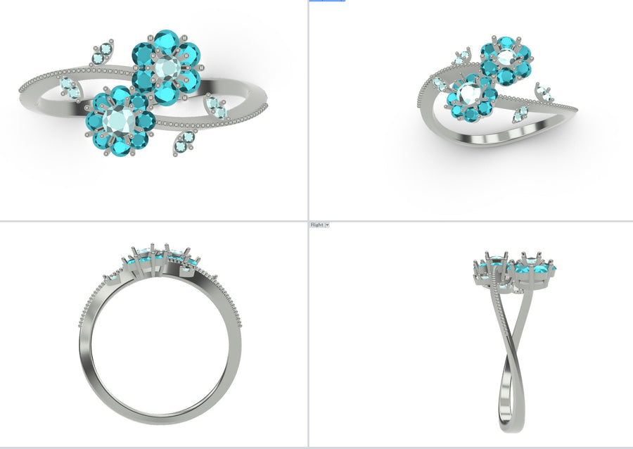 ■Order_ring_★blue diamond Paraiba tourmaline★2021aquos