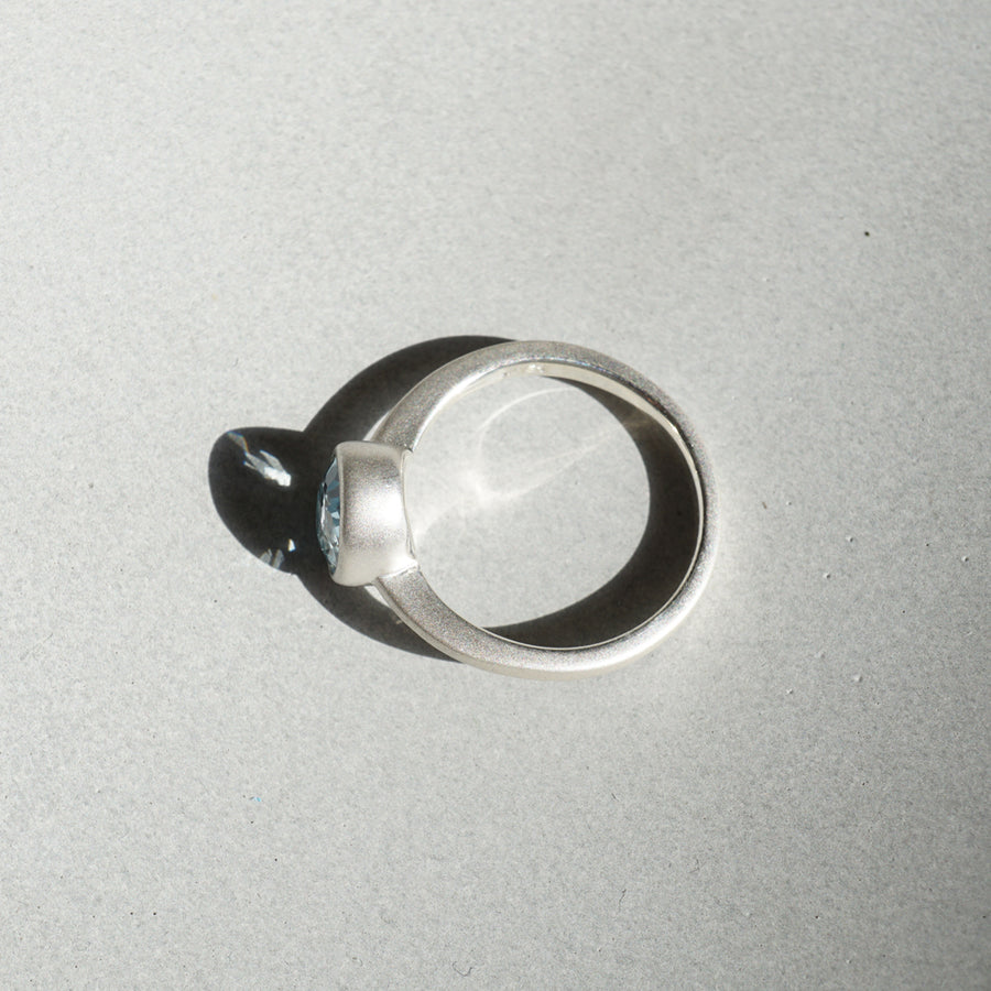 【アクアマリン 1.13ct】Silver925×ロジウムマットコーティングリング