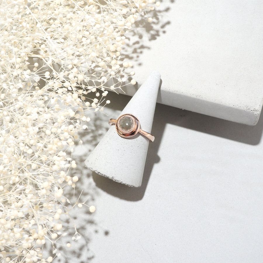 【ローズカットダイヤモンド 1.05ct】Silver925×K18ピンクコーティングリング